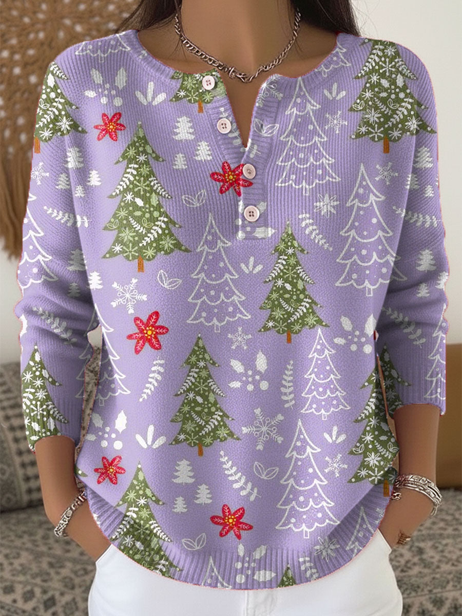 Sofie – Kersttrui met knopen