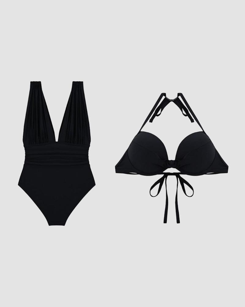 Luxe Shaping Badpak met Diepe V-Hals.