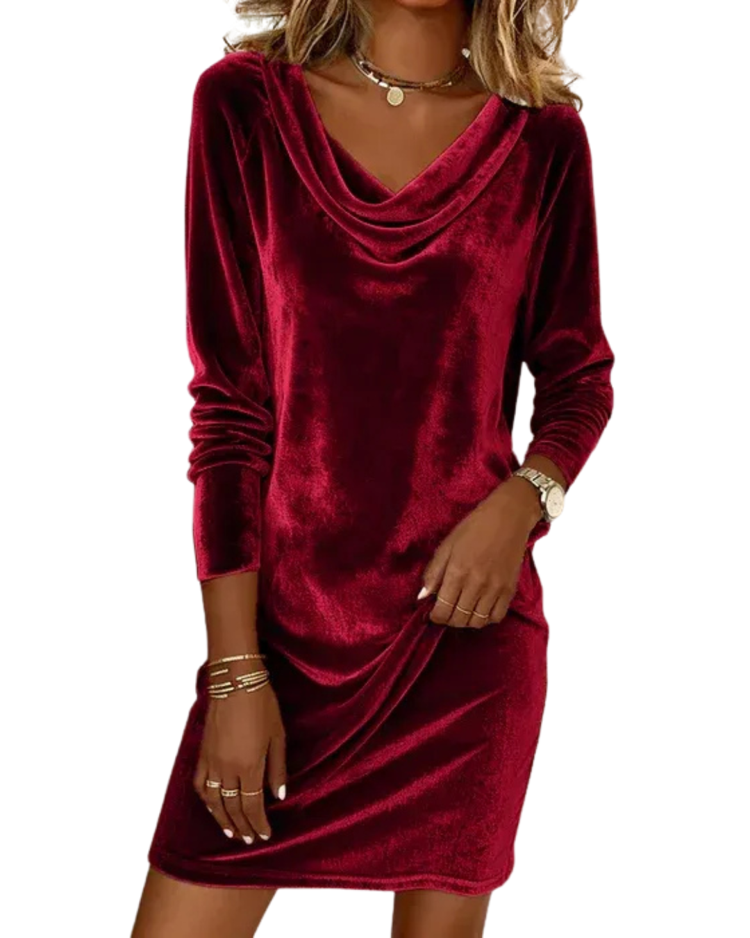 Frosina™ | Luxus Samtkleid mit lockerem Schnitt – Weich, stilvoll & mühelos elegant