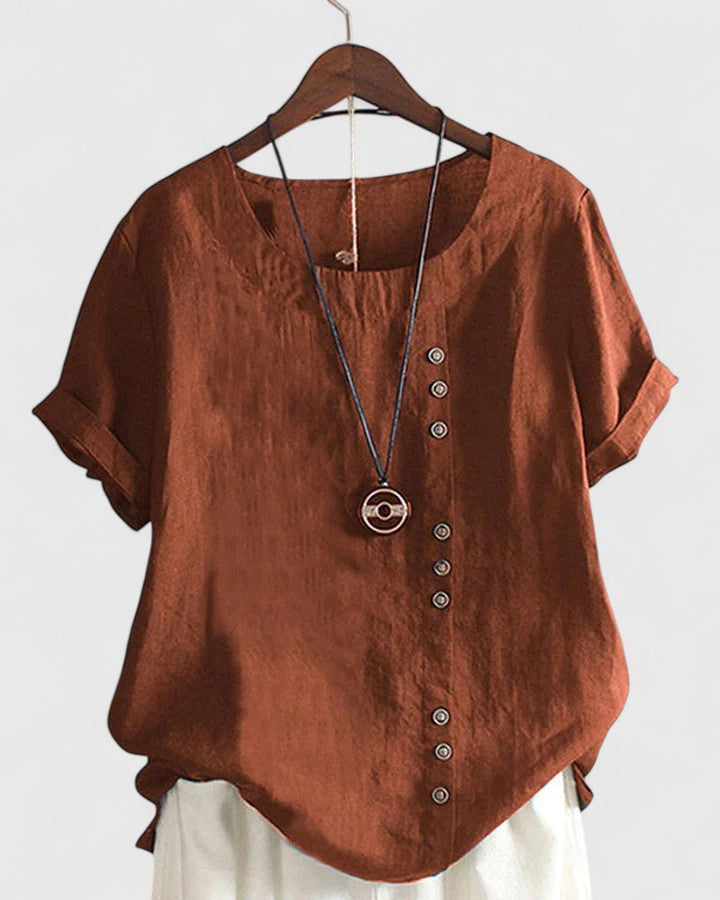 Élisavie | Comfortabele Blouse met Korte Mouwen