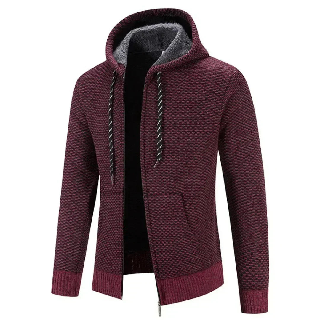 Luther | Luxe Heren Hoodie van Melange Garen met Fleecevoering