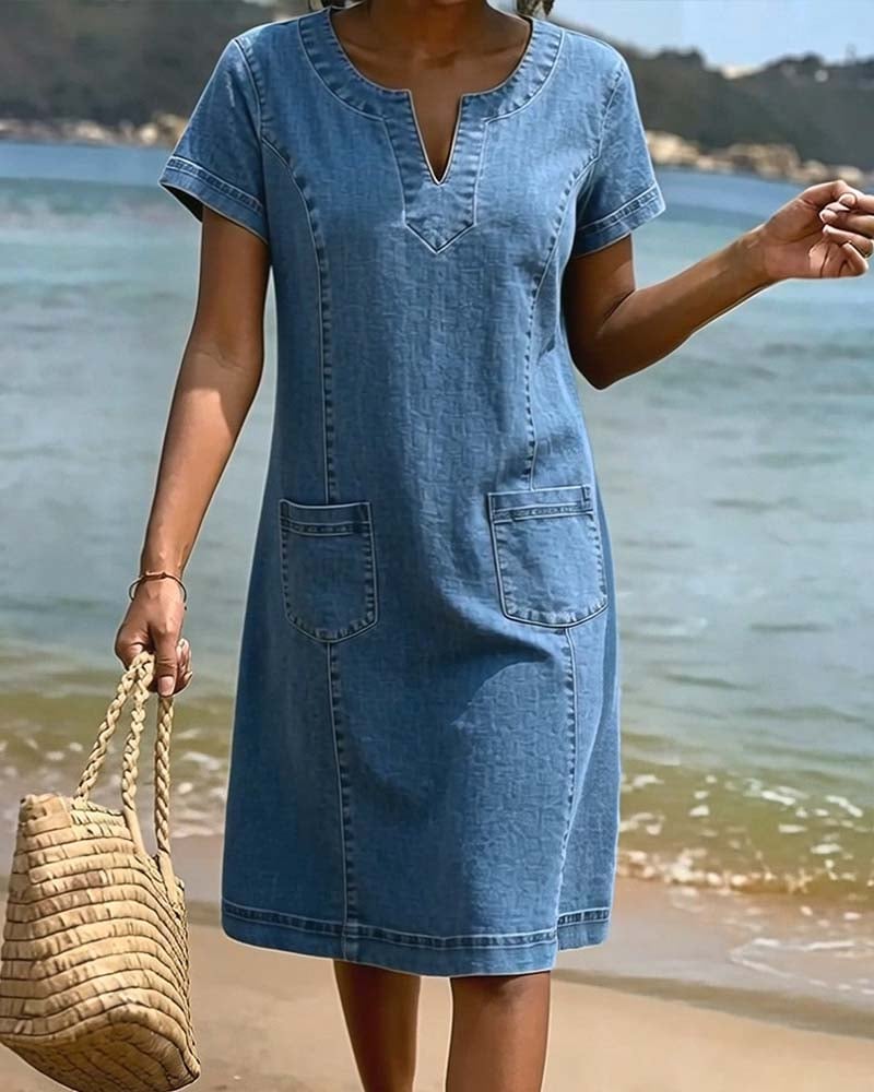 Myrthe™ | Denim Jurk – Ontspannen Stijl & Vrije Beweging