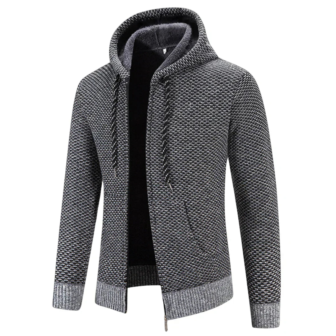 Luther | Luxe Heren Hoodie van Melange Garen met Fleecevoering