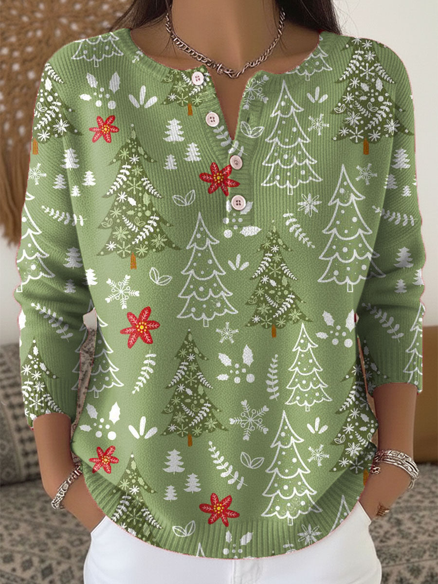 Sofie – Kersttrui met knopen