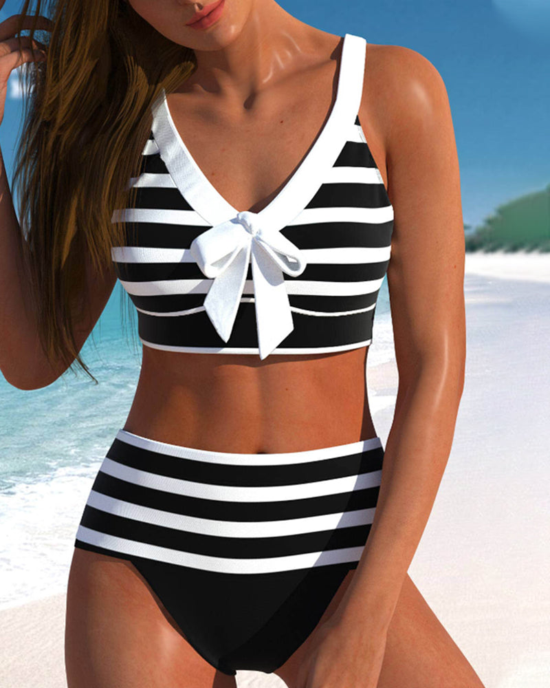 Ivyleen® | Gestreepte bikini met hoge taille