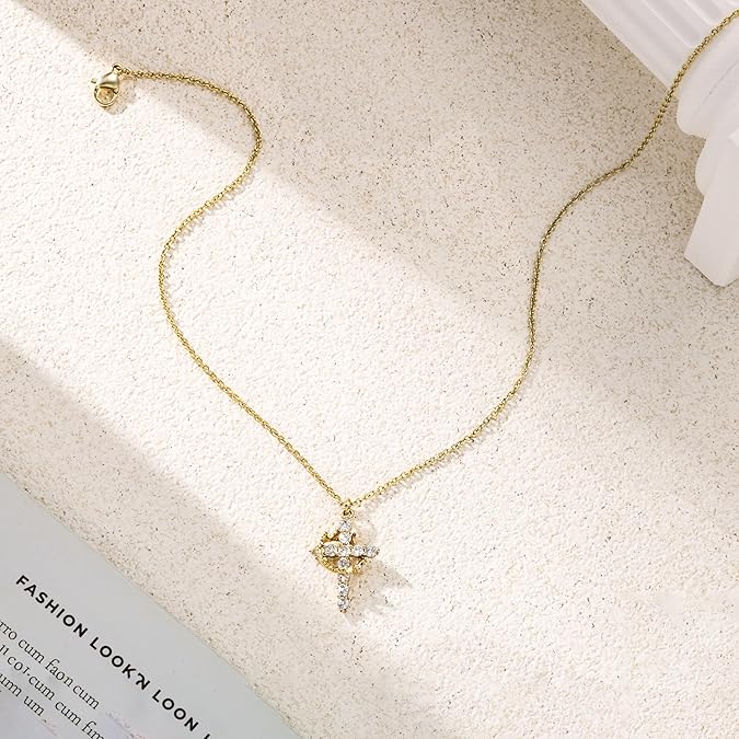 Bloom ™ | Kruis & Kroon Ketting