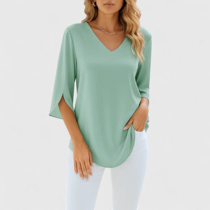 Violetta™ | Blouse Col V Sophistiquée
