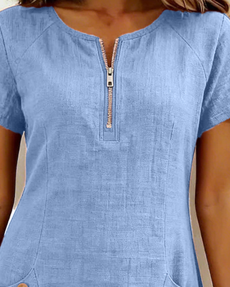 Bloom™ | Katoenen jurk met ritssluiting