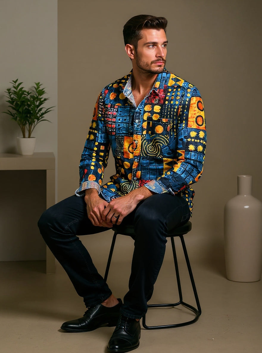 Bloom™ | Geometrisch Overhemd – Krachtige Prints & Moderne Stijl