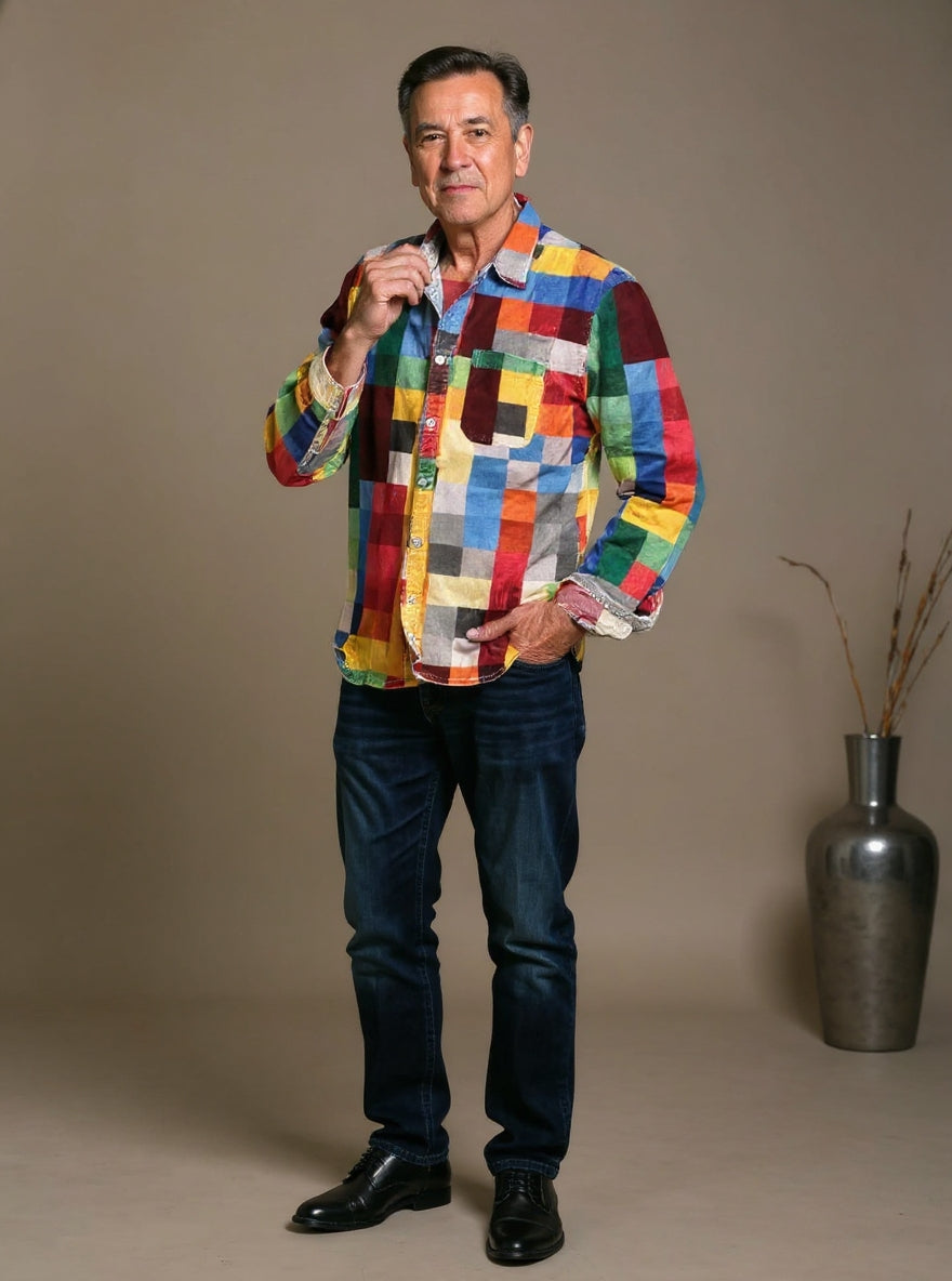 Bloom™ | Regenboog Ruit Overhemd – Levendige Kleuren & Moderne Stijl