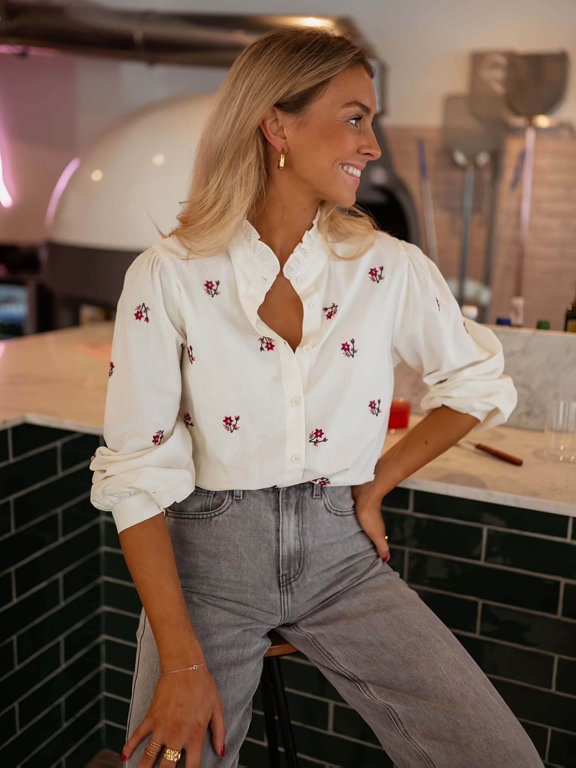 Amara Blouse | Elegante bloes met bloemenprint