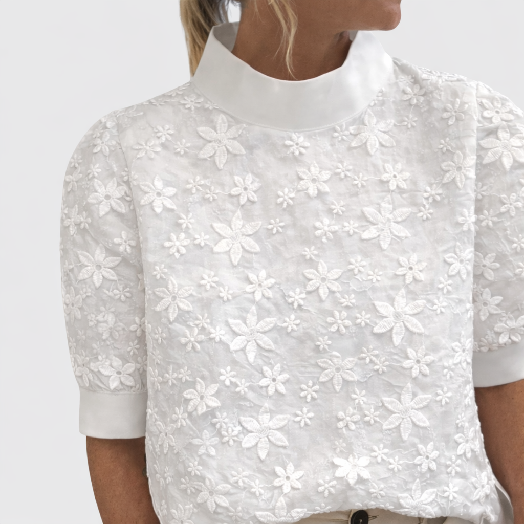 Sonelita™ | Elegante Blouse met Hoge Kraag
