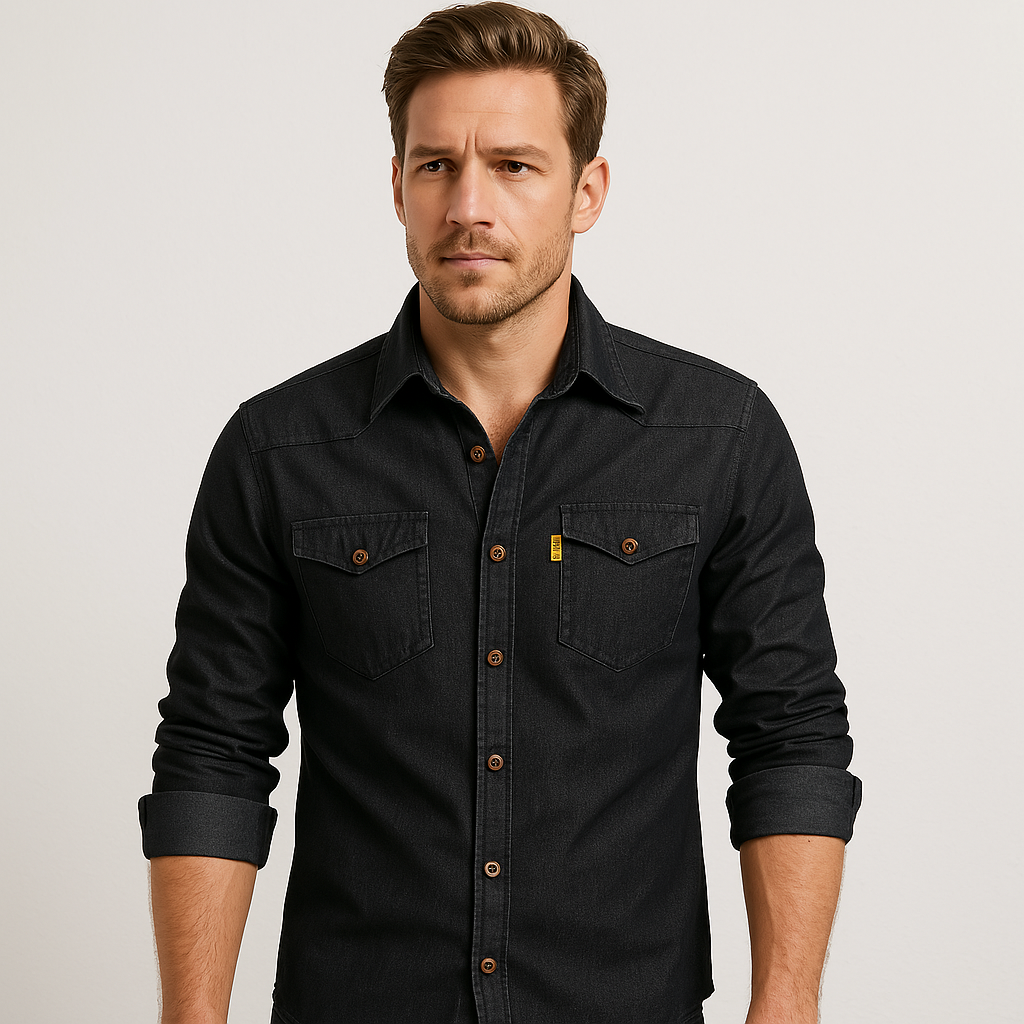 JIM - KATOEN DENIM OVERHEMD
