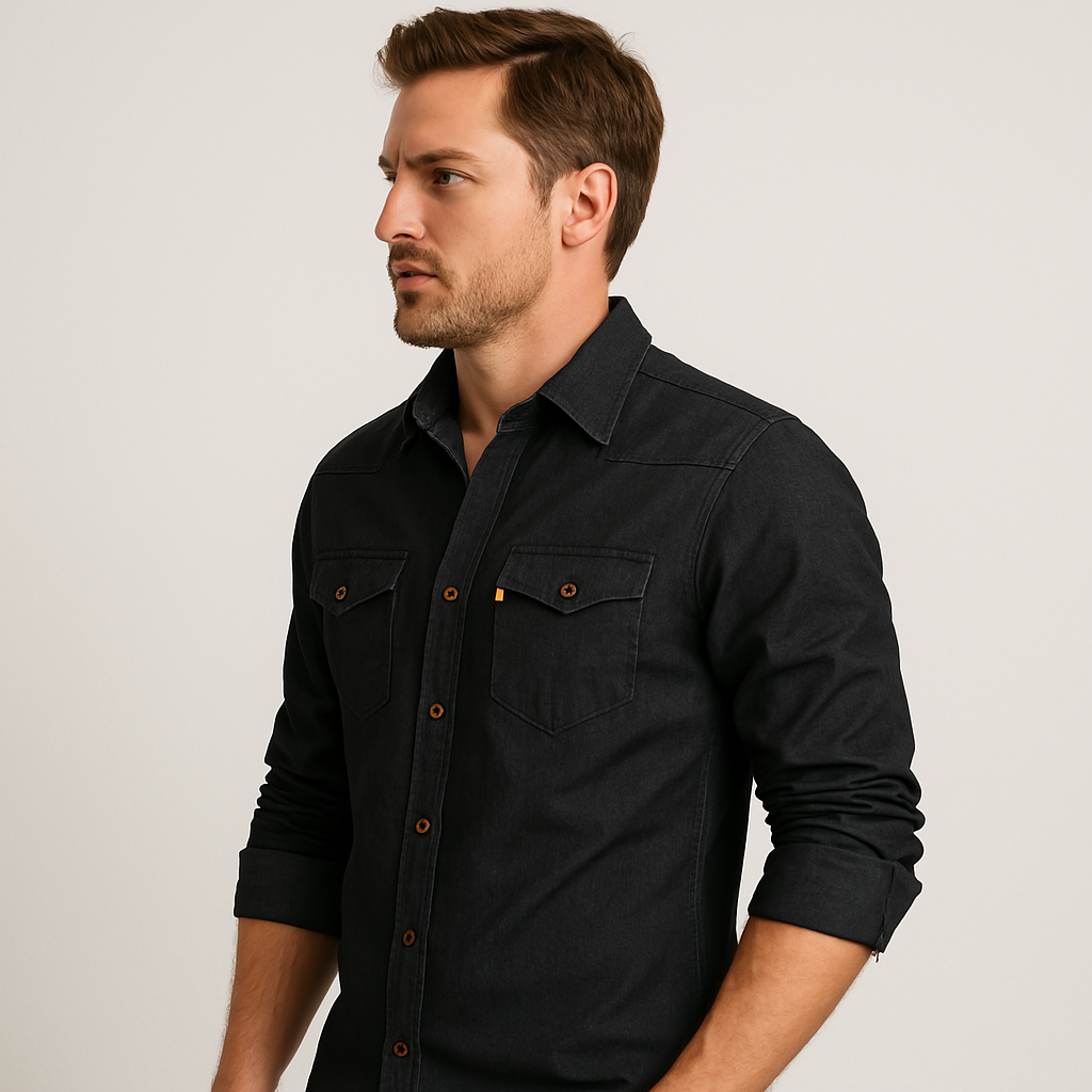 JIM - KATOEN DENIM OVERHEMD
