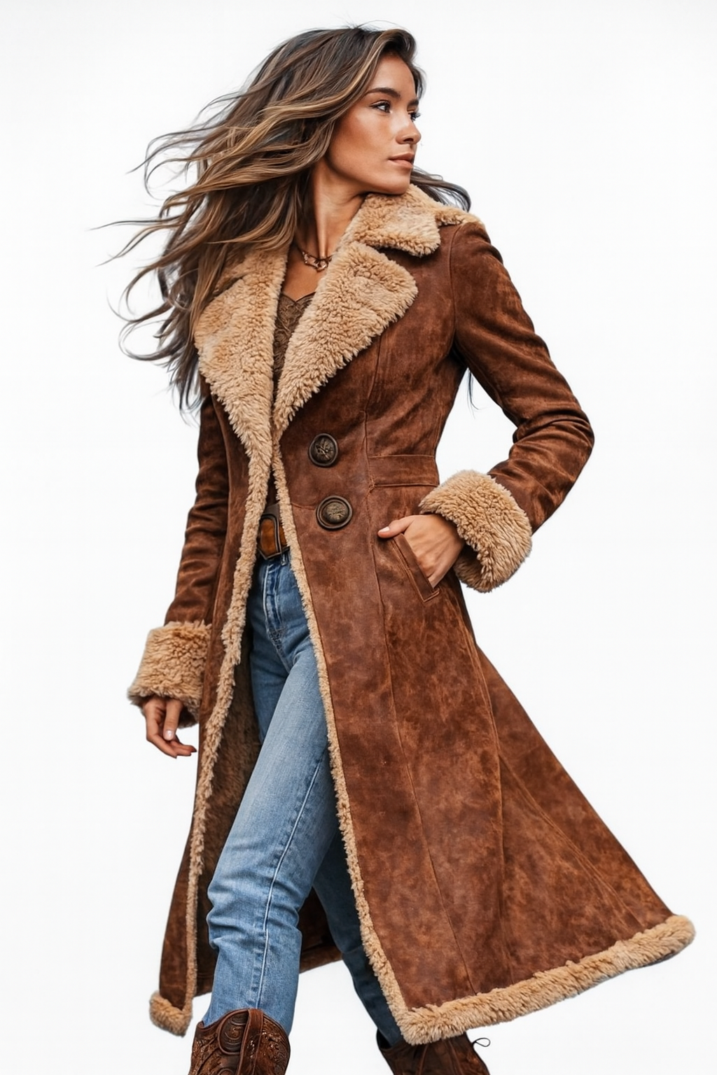 Isabel™ | Luxe Lange Vintage Jas – Tijdloze Elegantie, Warme Zachtheid & Verfijnde Klasse