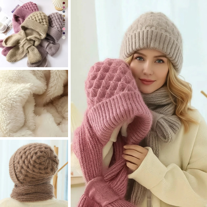Esther™ | Luxe Winddichte Muts & Sjaal – Ultieme Warmte, Zachte Fleecevoering & Winterproof Comfort