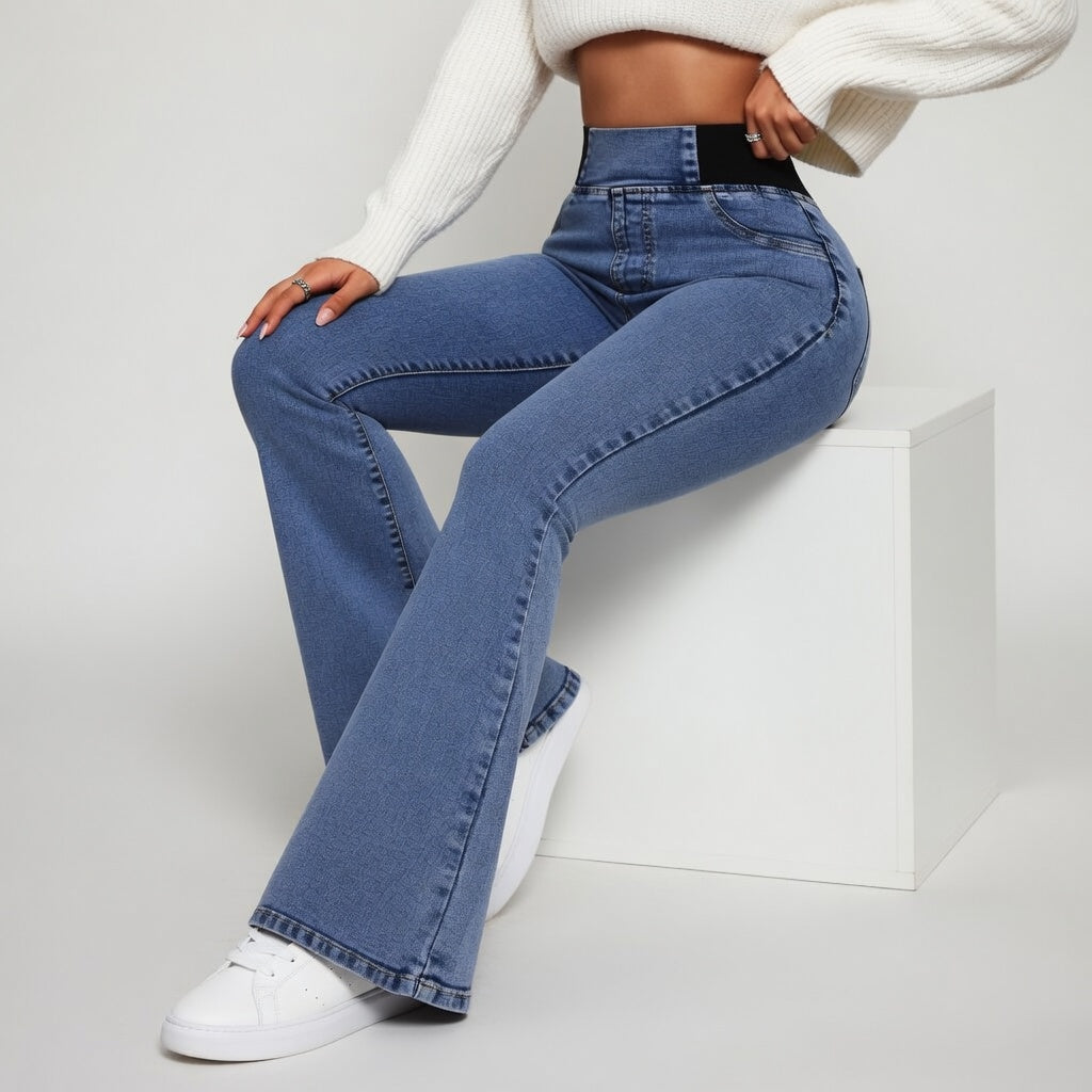 Véryliane™ — Hoge taille sculpturale flared jeans