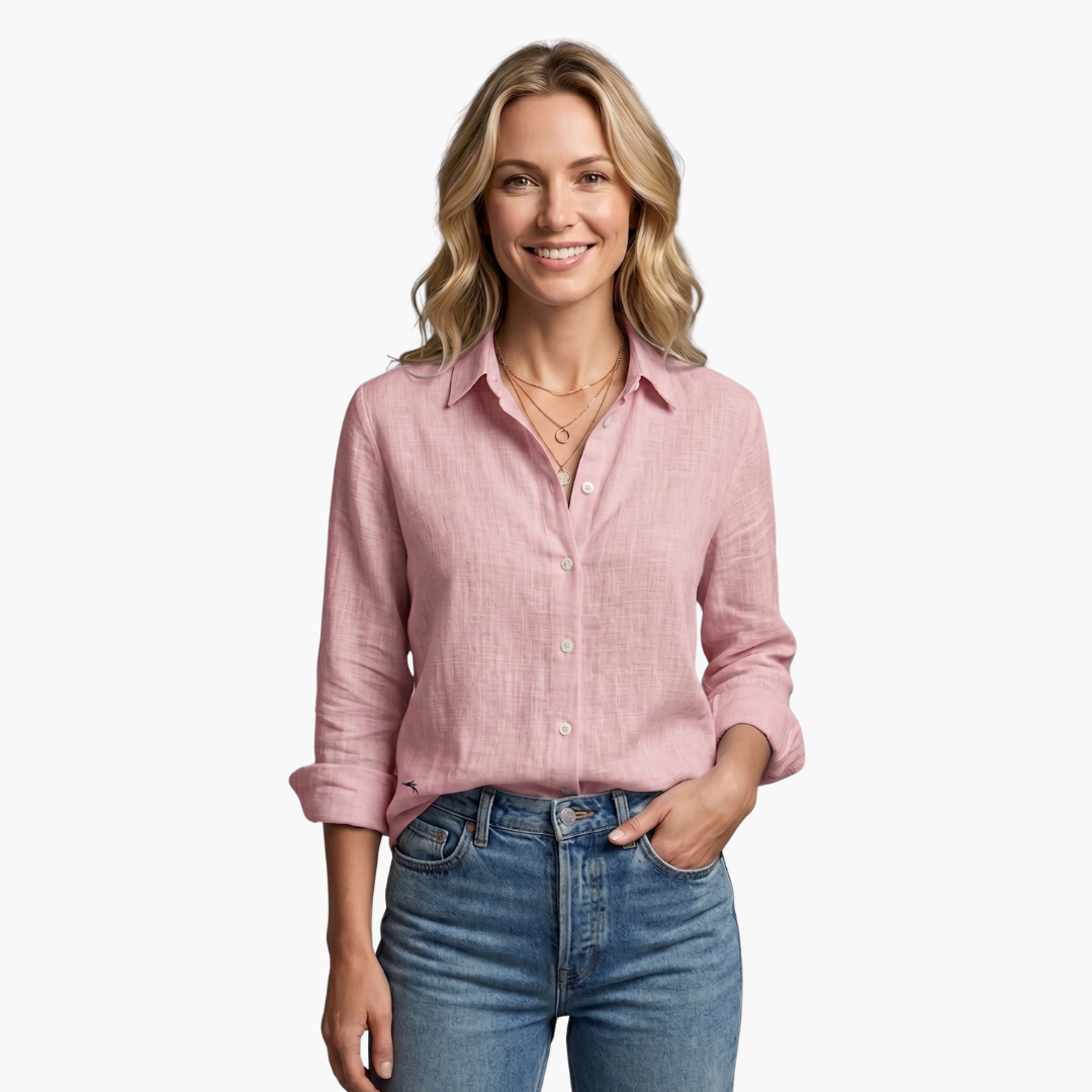 Lange Mouwen Knopdown Relaxed Linnen Shirt