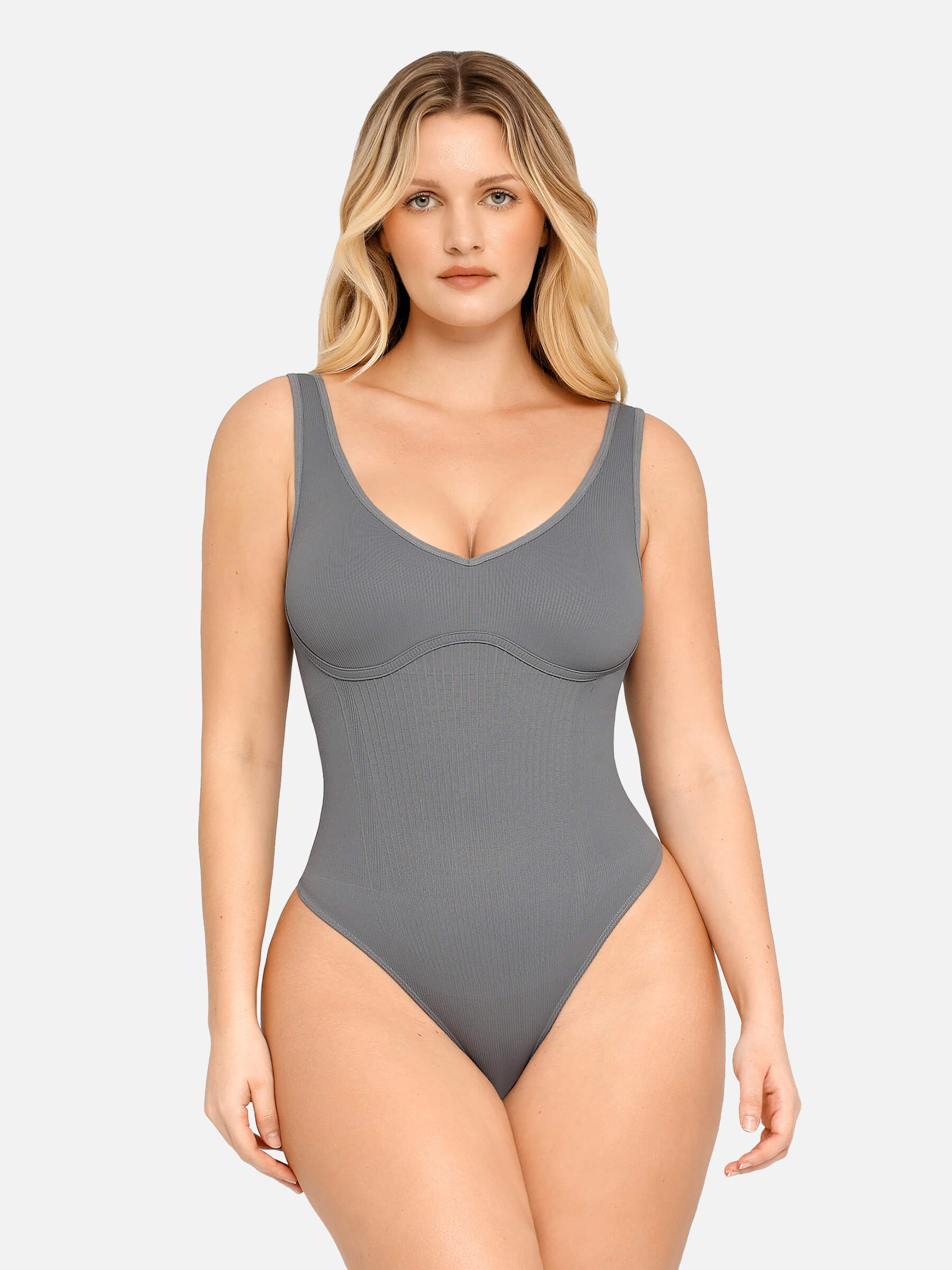 Bloom ™ | Ribbled V Neck Bodysuit String