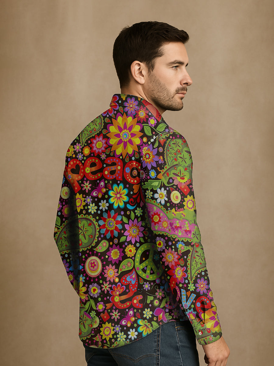 Bloom™ | Retro Hippie Overhemd – Kleurrijke Stijl & Vrije Uitstraling