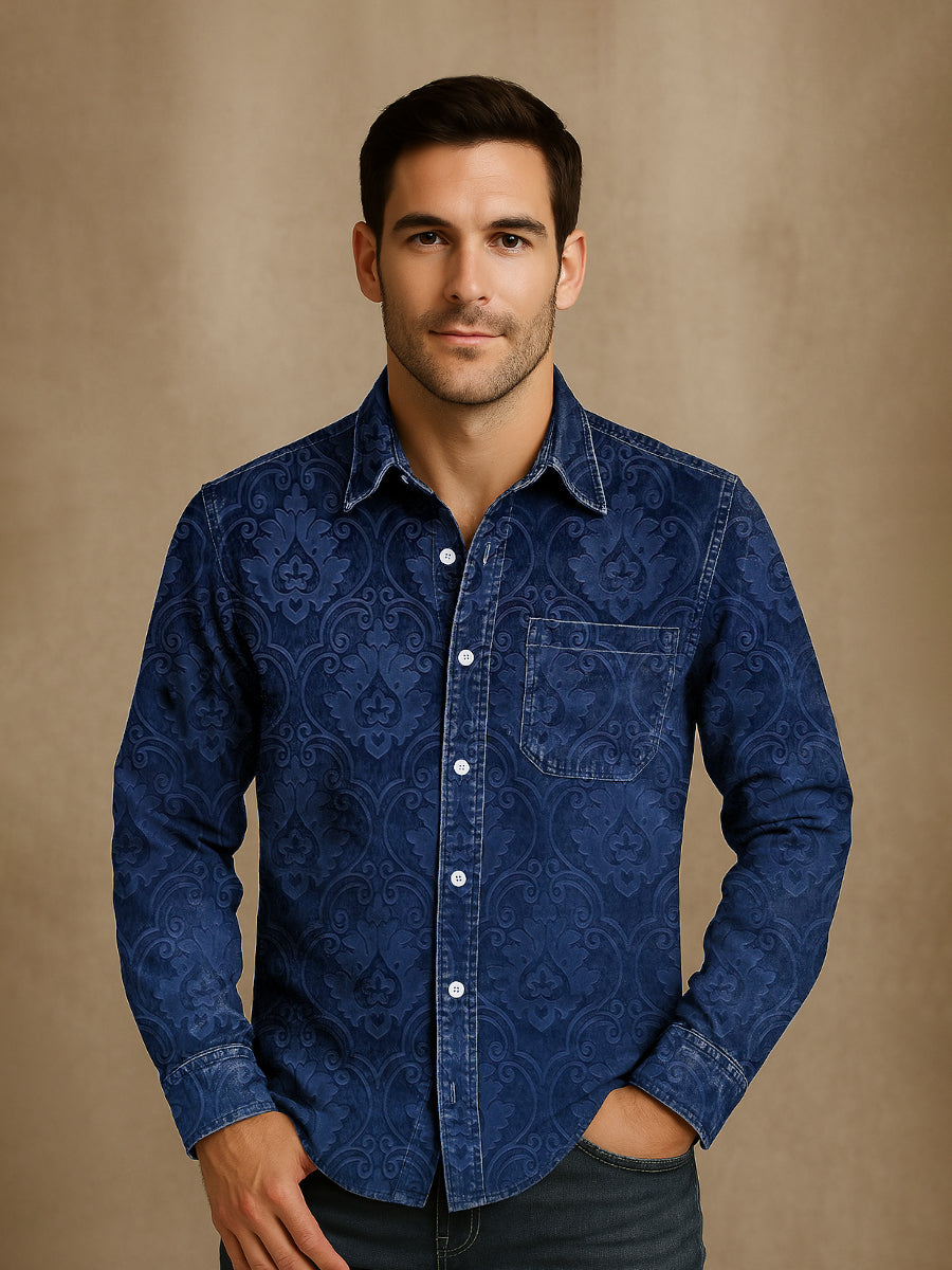 Bloom™ | Gedetailleerd Print Overhemd – Tijdloze Stijl & Verfijnd Comfort