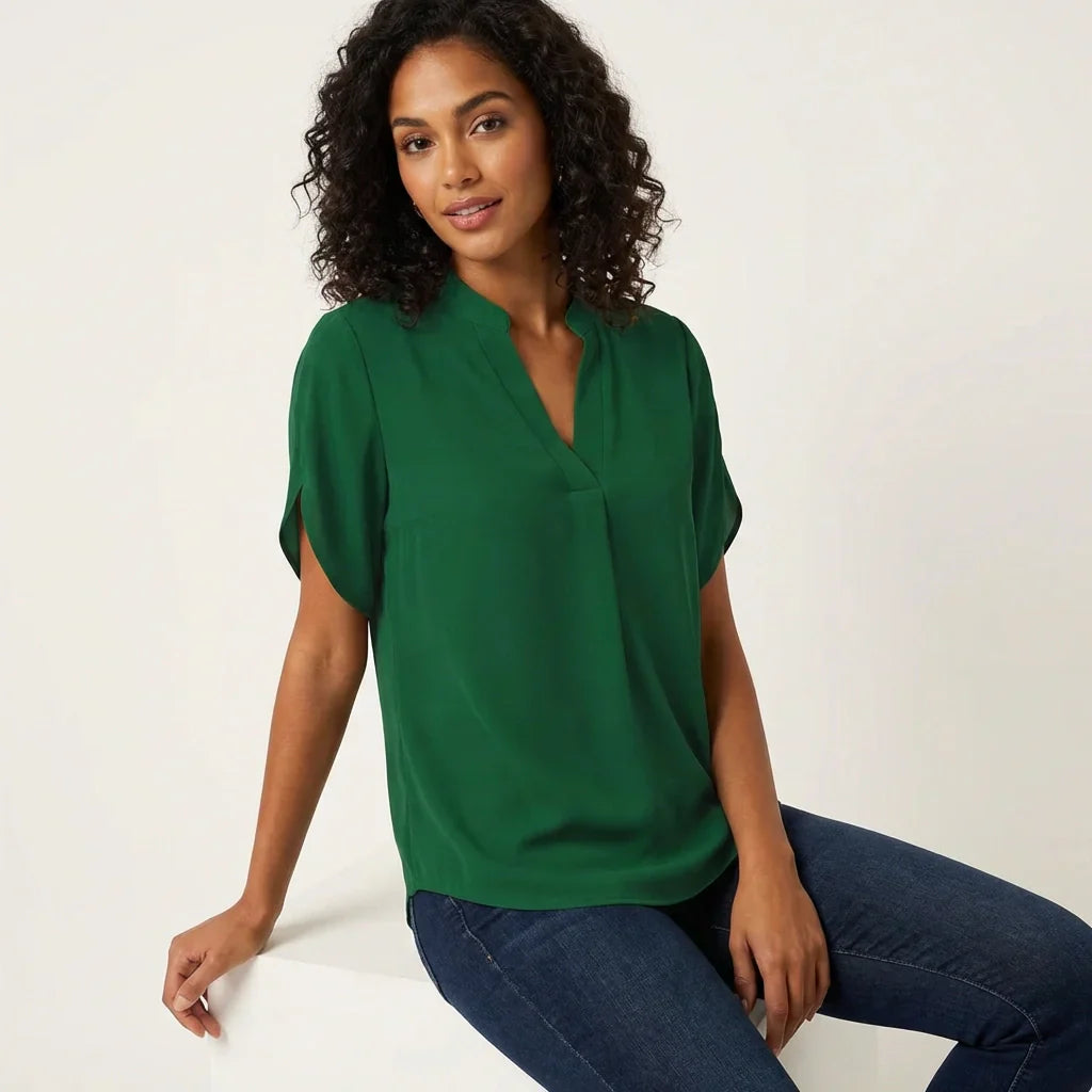 Lichte zomerblouse met V-hals voor dames - Aurélie