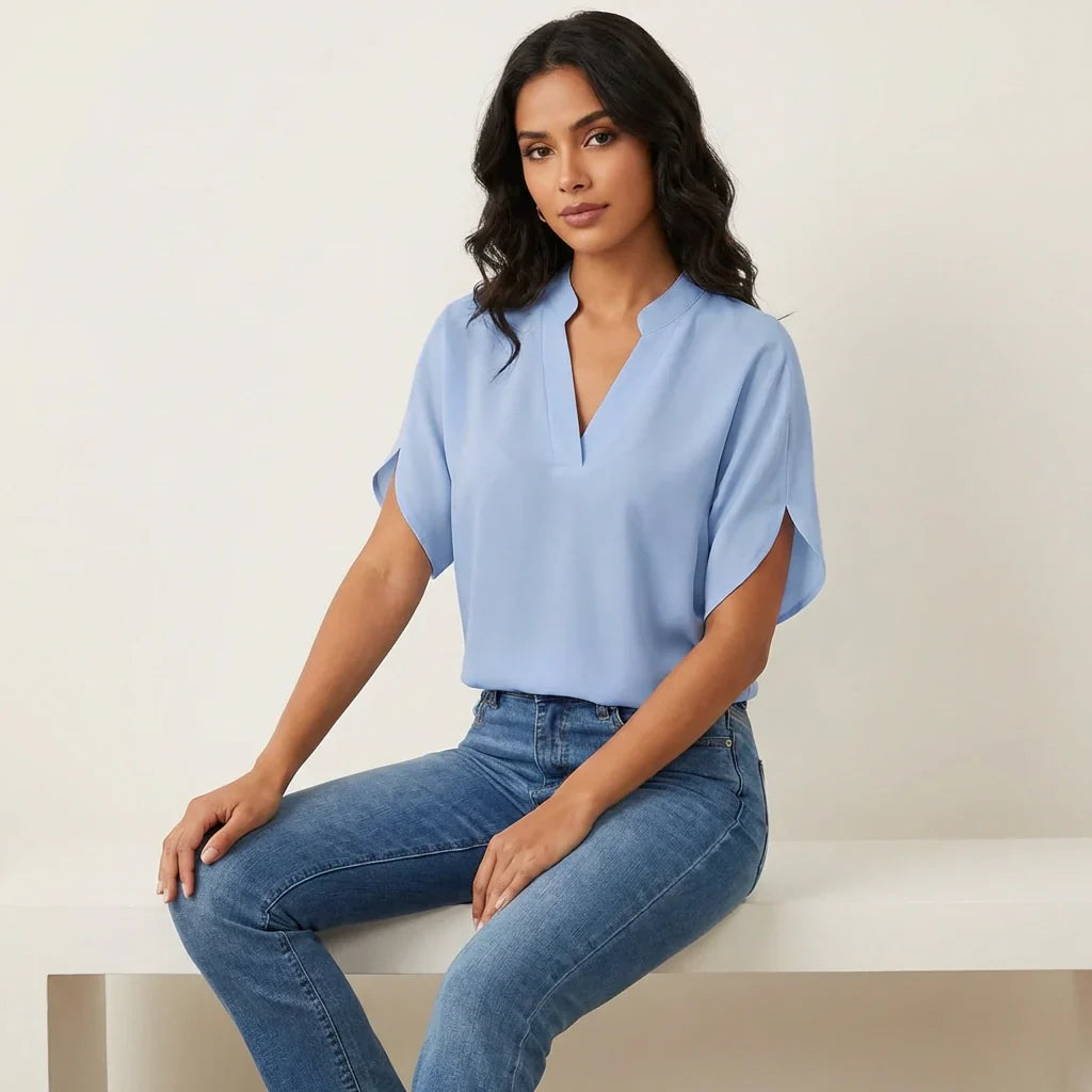 Lichte zomerblouse met V-hals voor dames - Aurélie