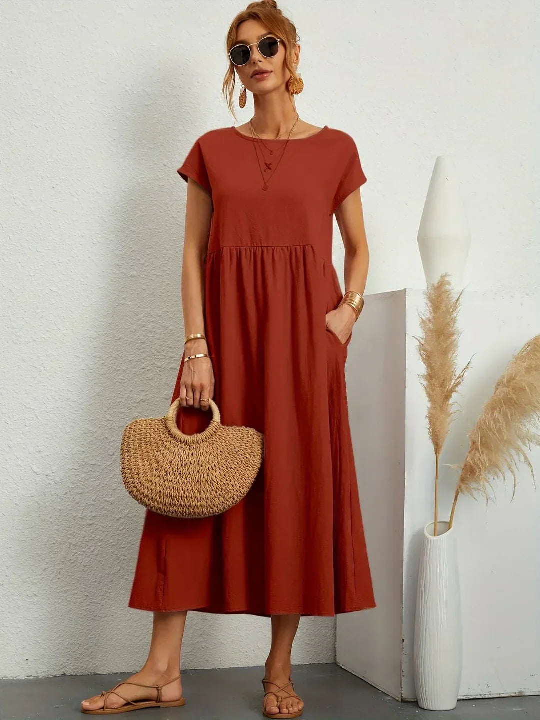 Gabrielle™ | Soepelvallende midijurk – Tijdloze elegantie & beperkte voorraad