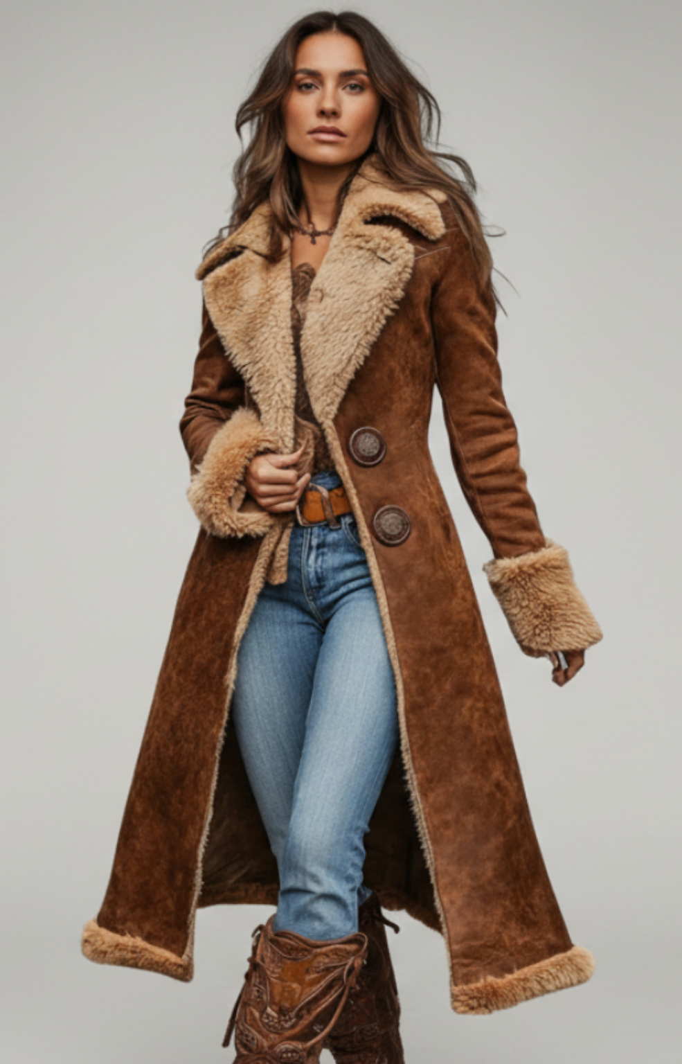 Isabel™ | Luxe Lange Vintage Jas – Tijdloze Elegantie, Warme Zachtheid & Verfijnde Klasse