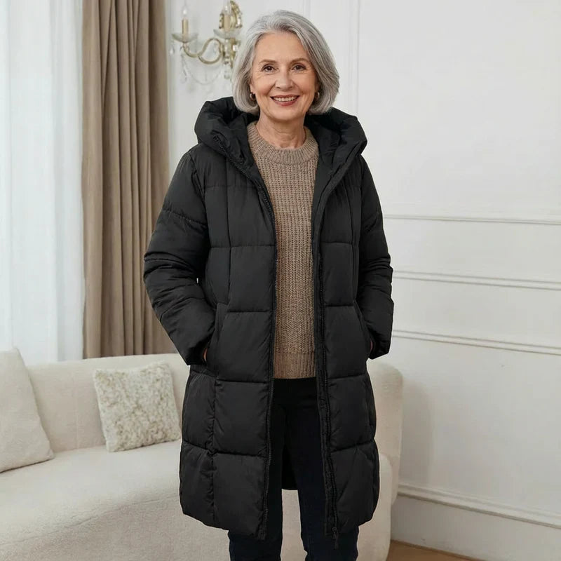 Margot™ | Gewatteerde Premium Winterjas met Capuchon – Tijdloze Warmte & Elegante Bescherming