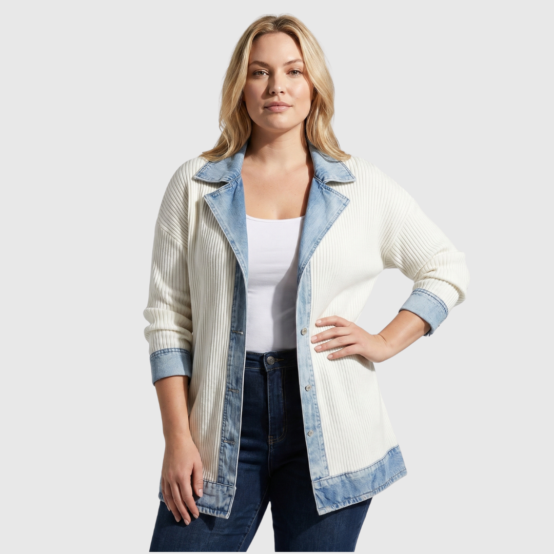Meike™ | Vest met Denim Details – Casual Verfijning & Ontspannen Pasvorm