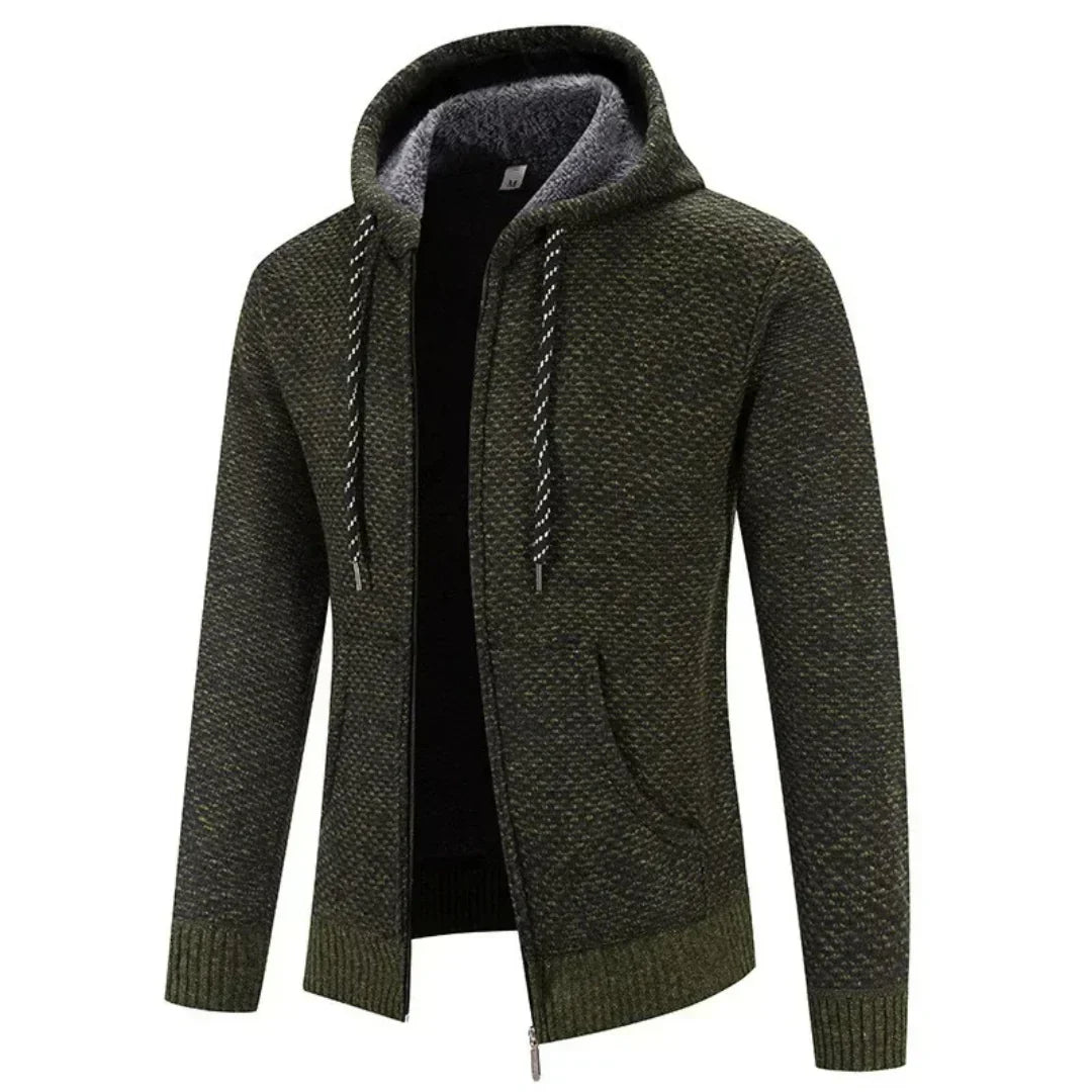 Luther | Luxe Heren Hoodie van Melange Garen met Fleecevoering