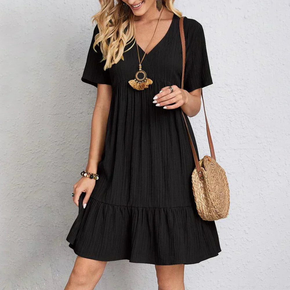 Jasmijn™ | Tijdloze Boho Mini Jurk – Comfortabele Pasvorm & Direct Favoriet