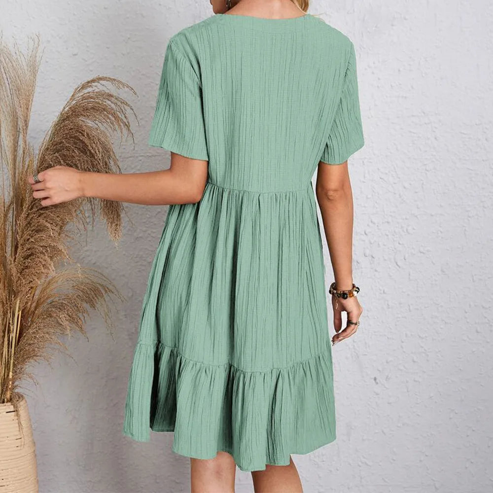 Jasmijn™ | Tijdloze Boho Mini Jurk – Comfortabele Pasvorm & Direct Favoriet