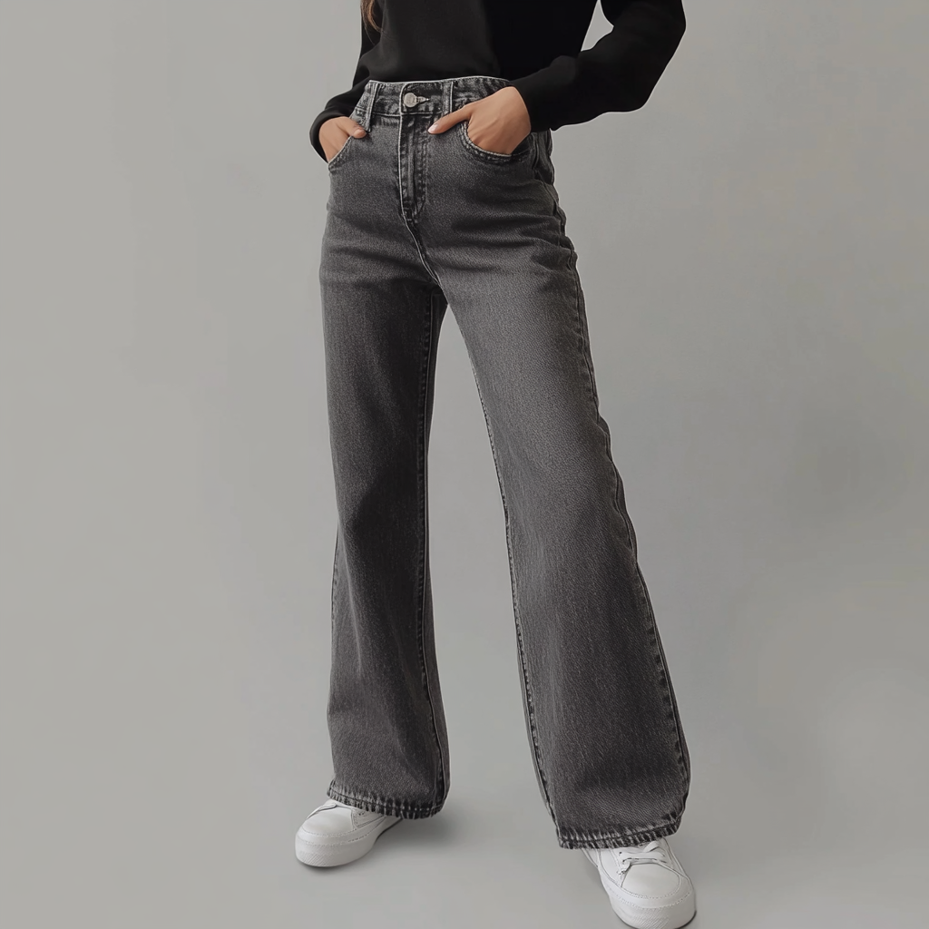Bloom® | Grijze Damesbroek Wide Leg