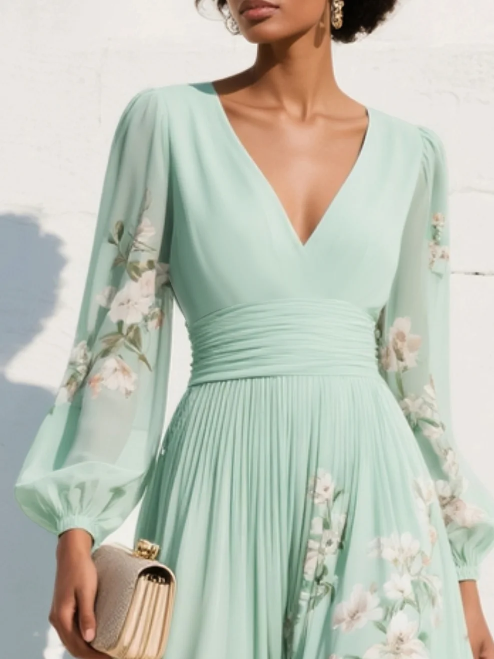 Mare™ | Chiffon Midi Jurk – Frisse Verfijning & Flatterende Pasvorm