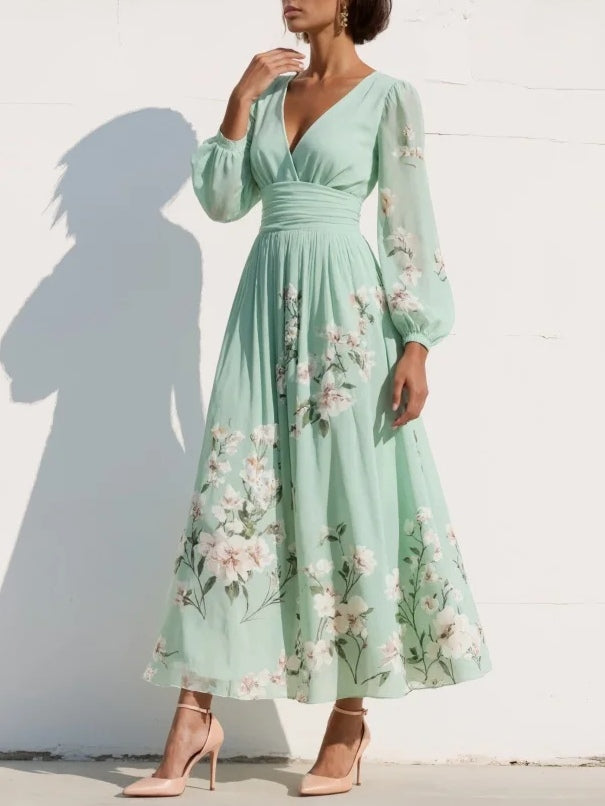 Mare™ | Chiffon Midi Jurk – Frisse Verfijning & Flatterende Pasvorm