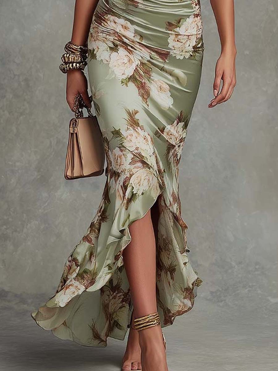 Rixt™ | Figuurflatterende Bloemen Maxi Jurk