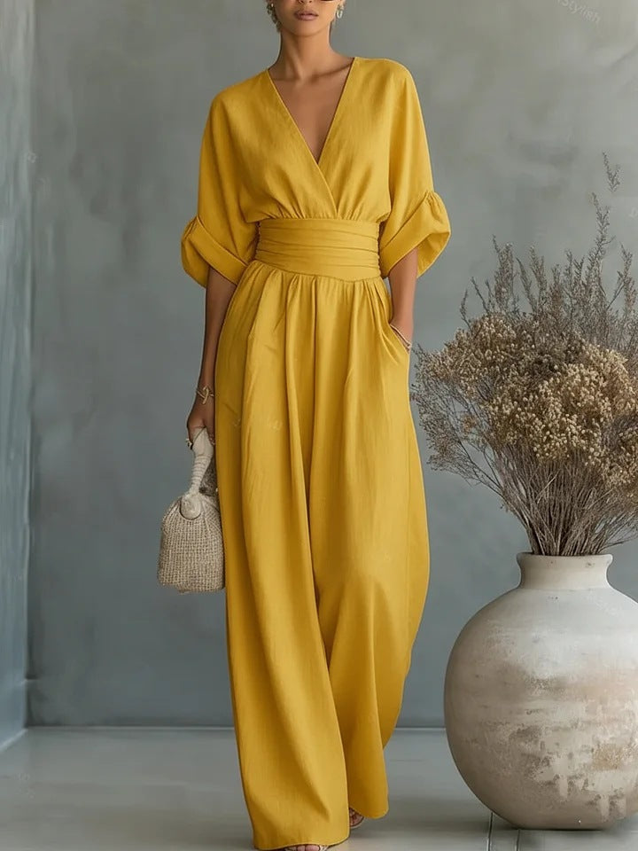 Margriet™ | Tailleaccentuerende Elegante Jumpsuit