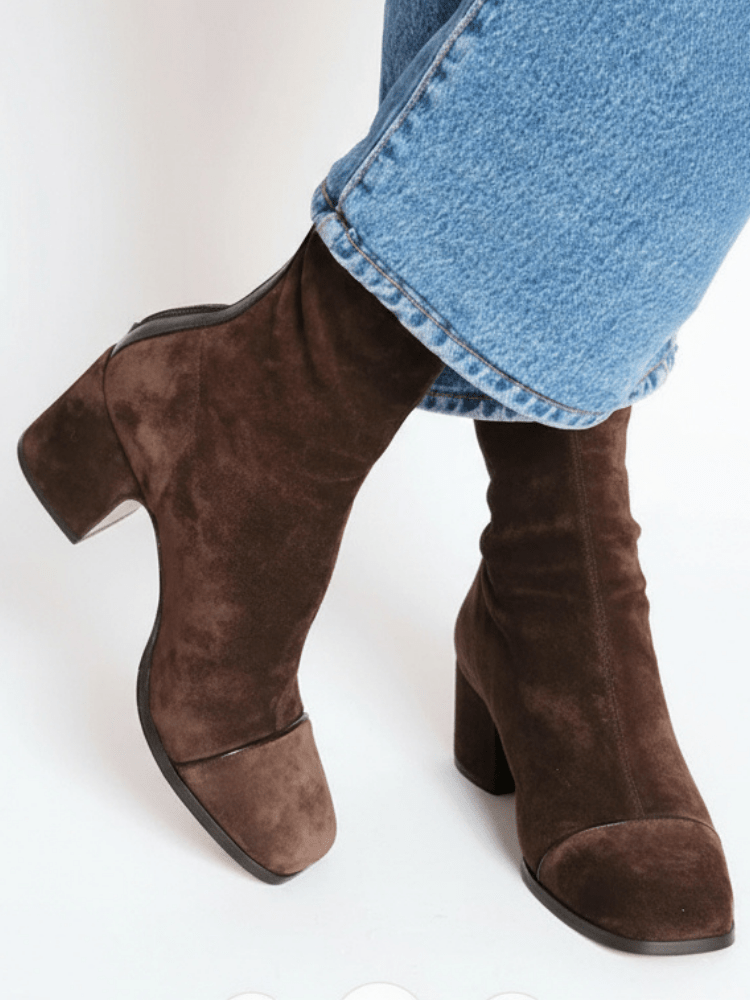 Liv™ | Luxe Suède Enkellaarsjes – Waterafstotende Elegantie & Comfortabele Stabiliteit
