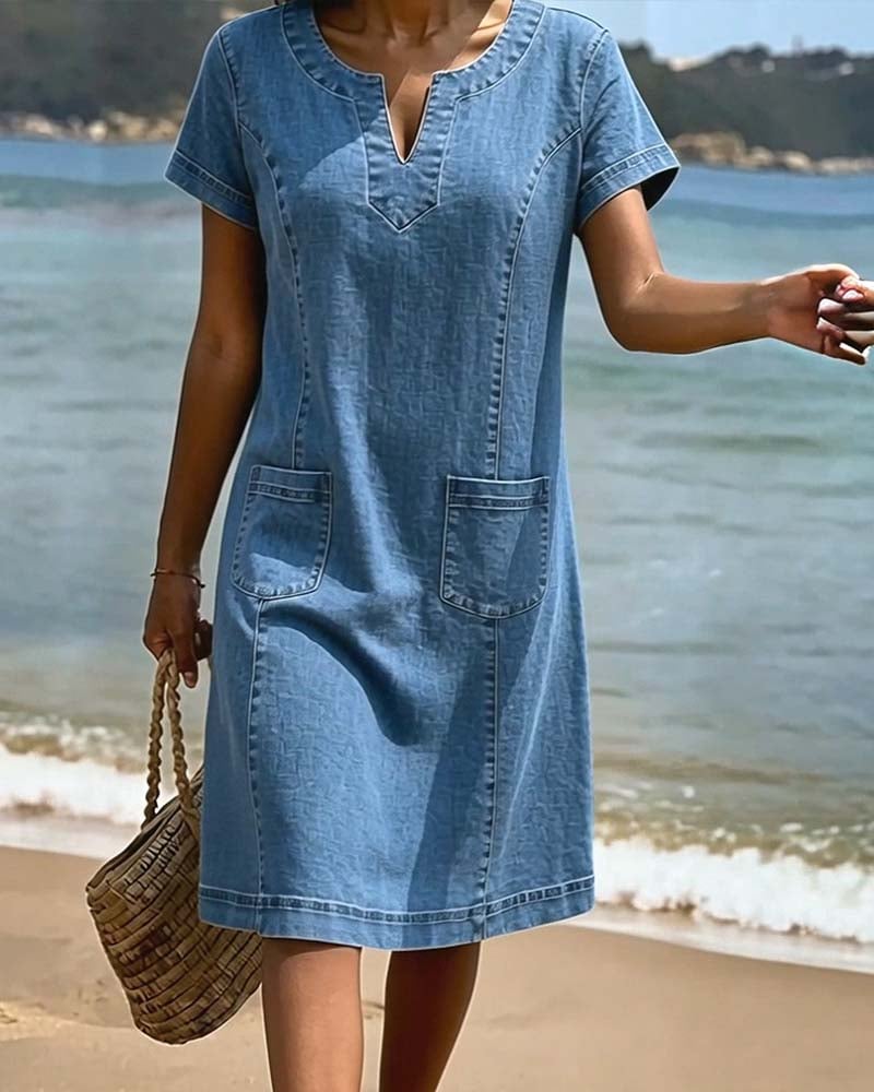 Myrthe™ | Denim Jurk – Ontspannen Stijl & Vrije Beweging