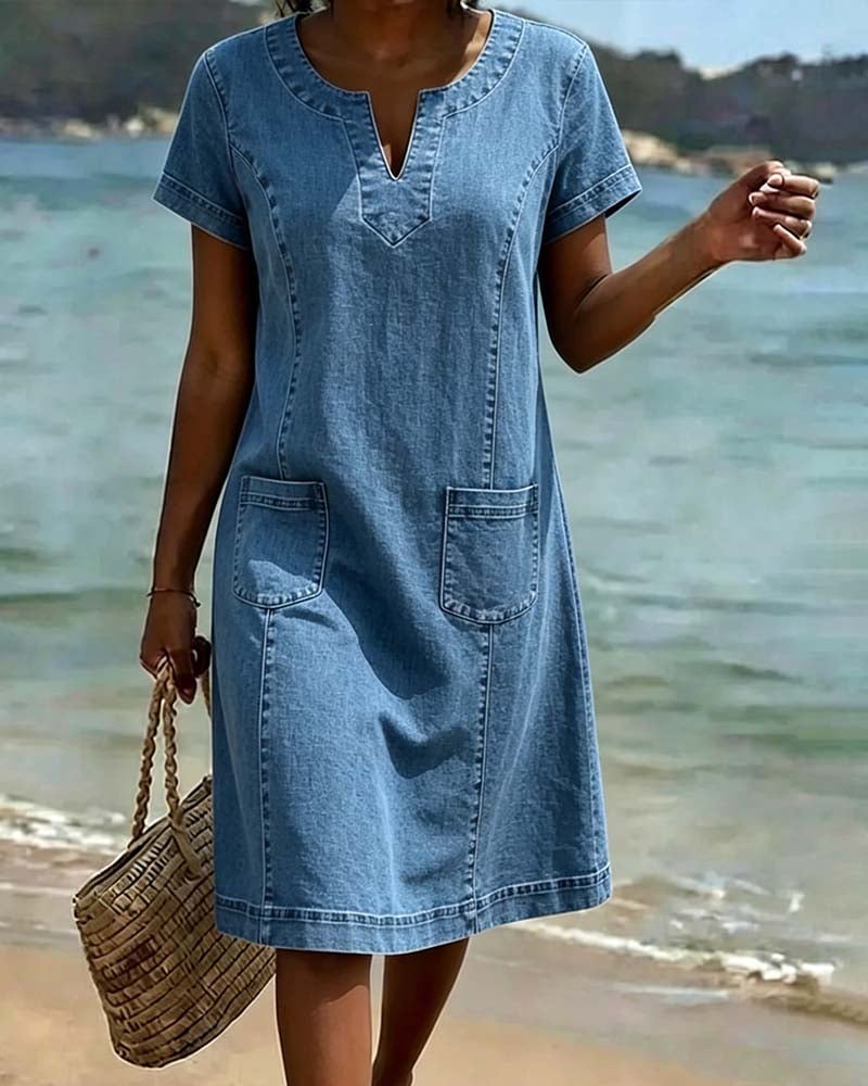 Myrthe™ | Denim Jurk – Ontspannen Stijl & Vrije Beweging