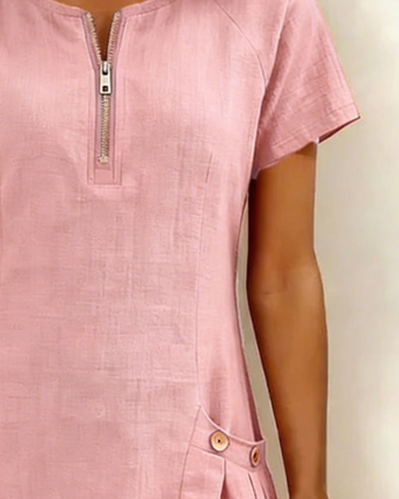 Bloom™ | Katoenen jurk met ritssluiting