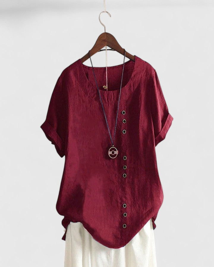 Élisavie | Comfortabele Blouse met Korte Mouwen