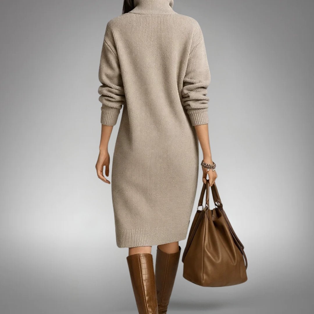 Linde™ | Luxe Gebreide Midi Jurk – Warme Elegantie & Tijdloos Comfort