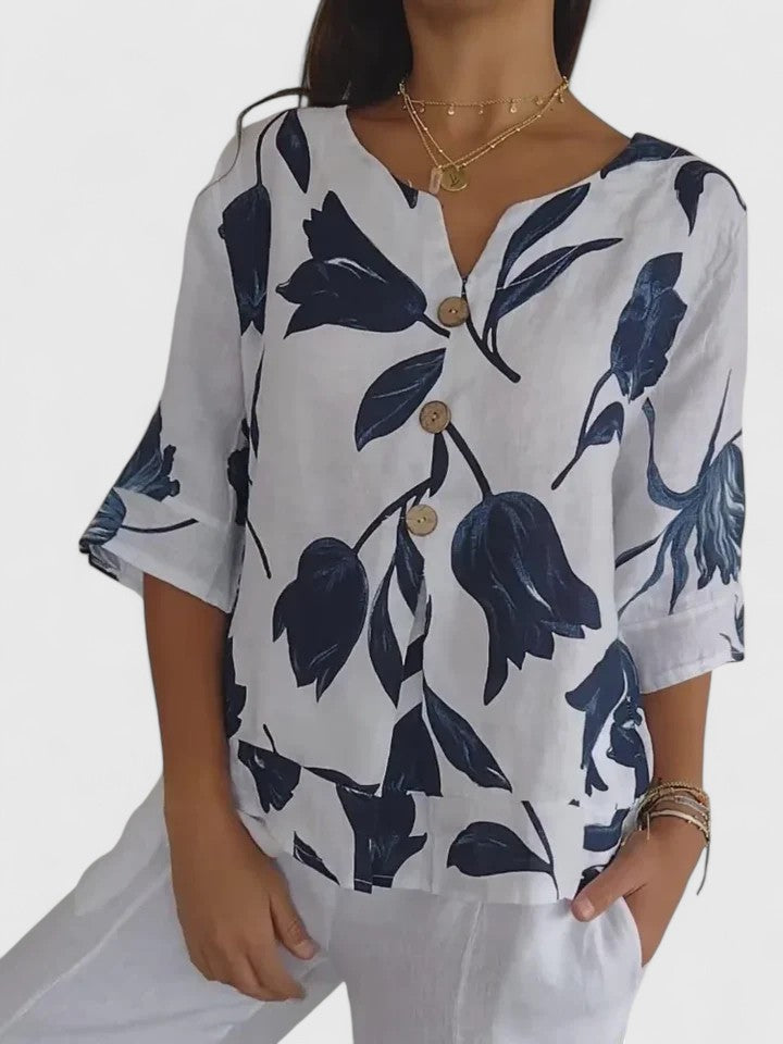 Bloom™ | Comfortabele V-hals Blouse