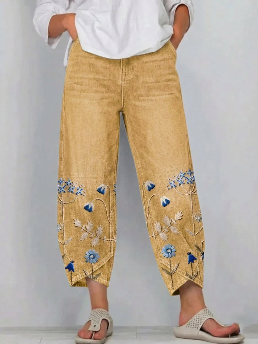 Mirthe™ | Geborduurde Broek – Moeiteloze Charme & Luchtige Bewegingsvrijheid