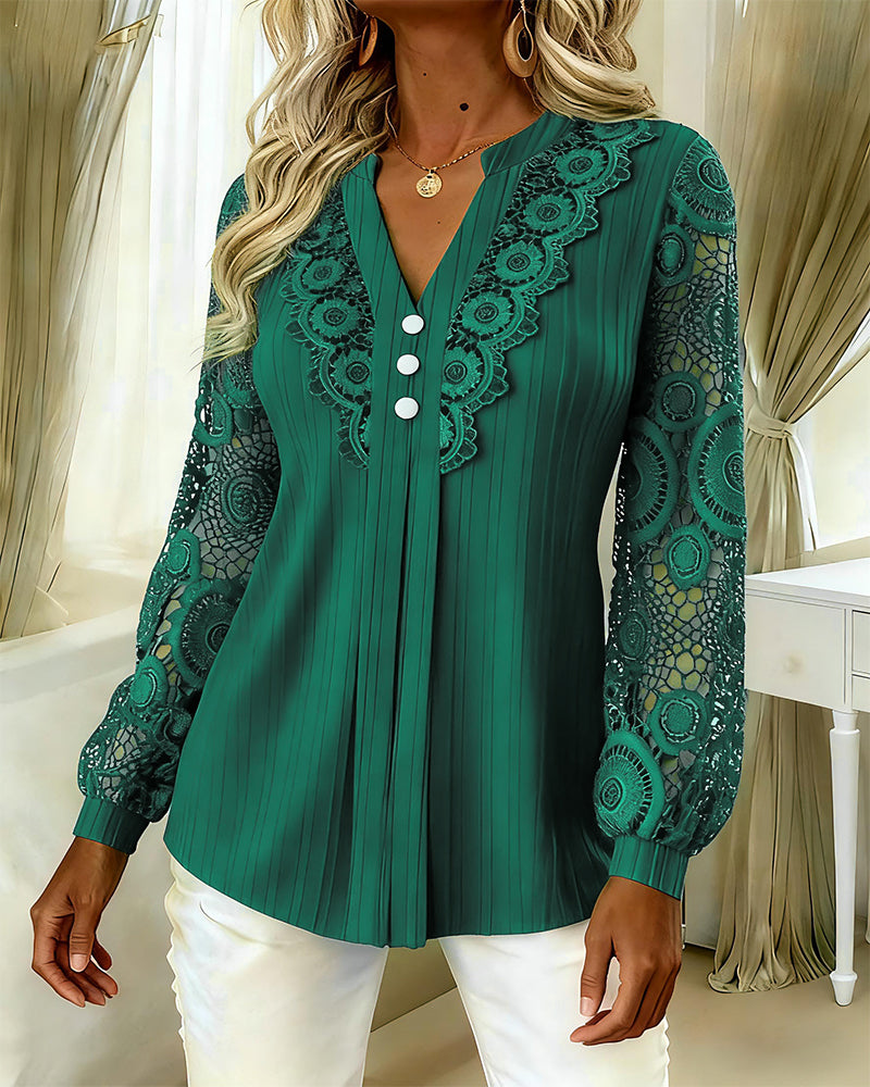 Elaine™ | Elegante blouse van hoogwaardig kant – Vrouwelijke en tijdloze stijl