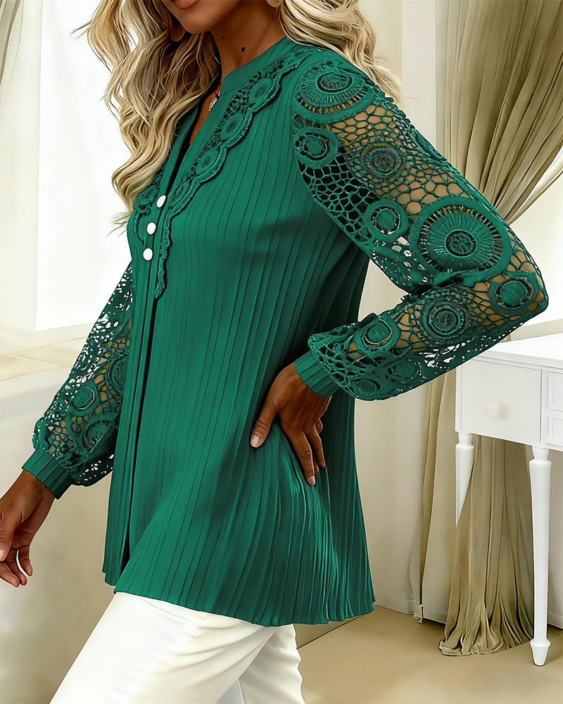 Elaine™ | Elegante blouse van hoogwaardig kant – Vrouwelijke en tijdloze stijl