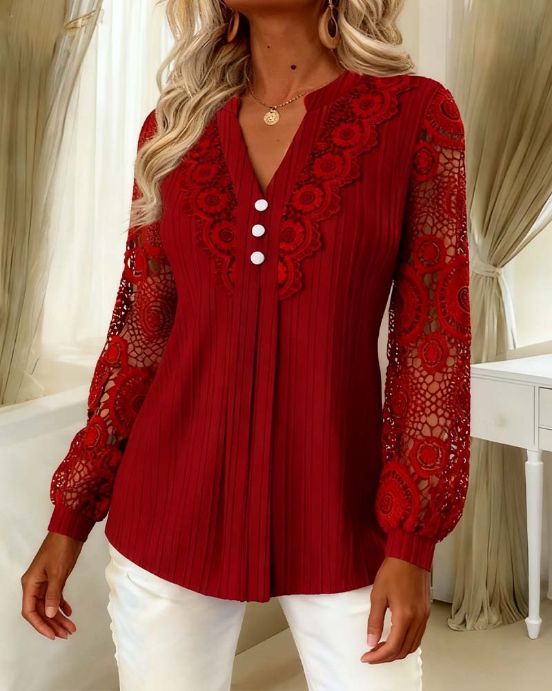 Elaine™ | Elegante blouse van hoogwaardig kant – Vrouwelijke en tijdloze stijl